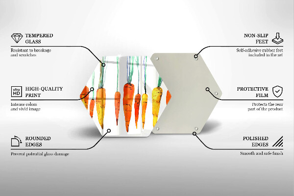 Deska szklana do kuchni Ilustracja marchewki
