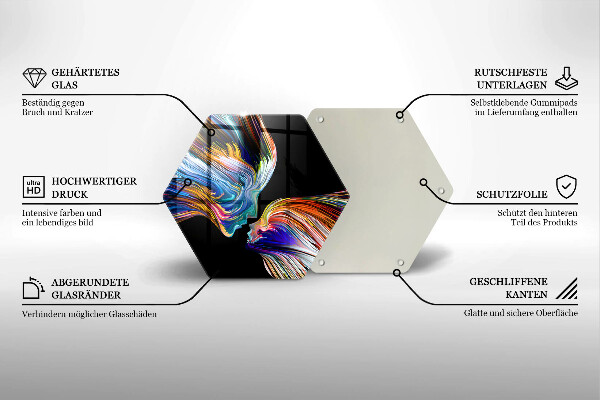 Deska szklana do kuchni Abstrakcja pocałunek