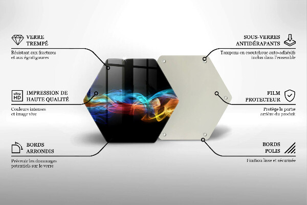 Deska szklana do kuchni Kolorowy dym