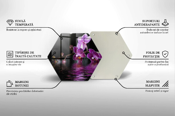 Deska szklana do kuchni Orchidea woda zen