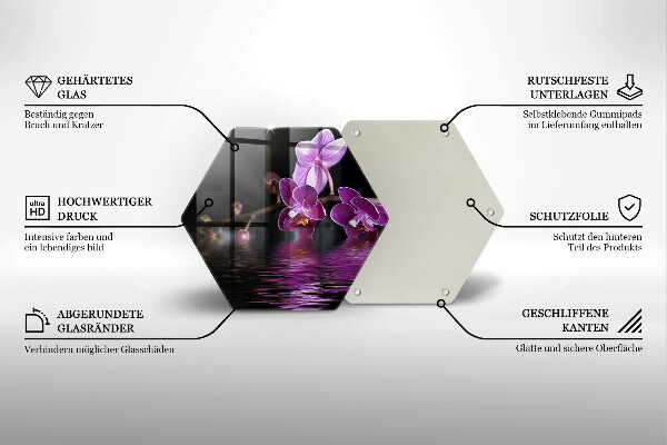 Deska szklana do kuchni Orchidea woda zen