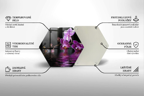 Deska szklana do kuchni Orchidea woda zen