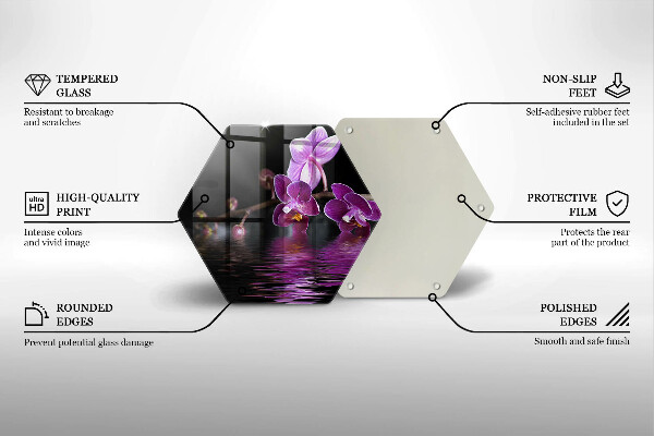 Deska szklana do kuchni Orchidea woda zen