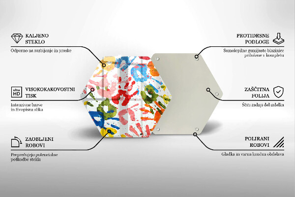 Deska szklana do kuchni Ślady dziecięcych dłoni