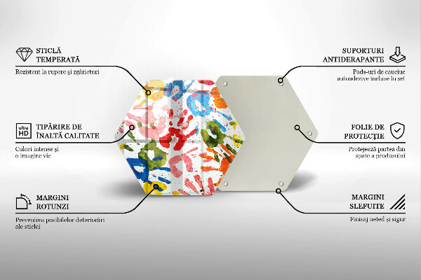 Deska szklana do kuchni Ślady dziecięcych dłoni