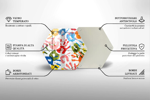 Deska szklana do kuchni Ślady dziecięcych dłoni