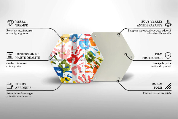 Deska szklana do kuchni Ślady dziecięcych dłoni