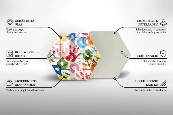 Deska szklana do kuchni Ślady dziecięcych dłoni