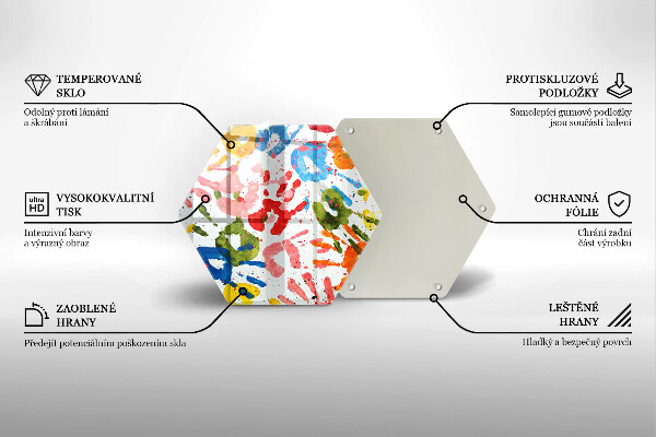 Deska szklana do kuchni Ślady dziecięcych dłoni