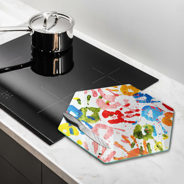 Deska szklana do kuchni Ślady dziecięcych dłoni