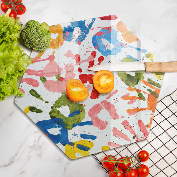 Deska szklana do kuchni Ślady dziecięcych dłoni