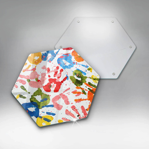 Deska szklana do kuchni Ślady dziecięcych dłoni