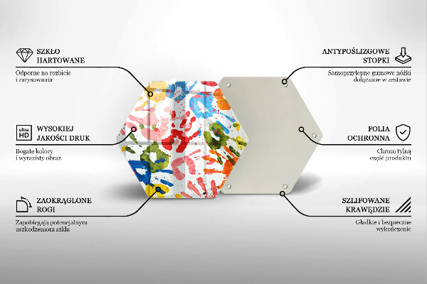 Deska szklana do kuchni Ślady dziecięcych dłoni