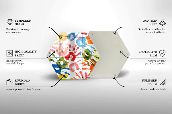 Deska szklana do kuchni Ślady dziecięcych dłoni