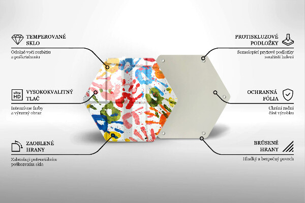 Deska szklana do kuchni Ślady dziecięcych dłoni