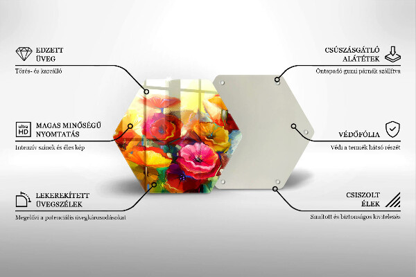 Deska szklana do kuchni Malowane kolorowe kwiaty