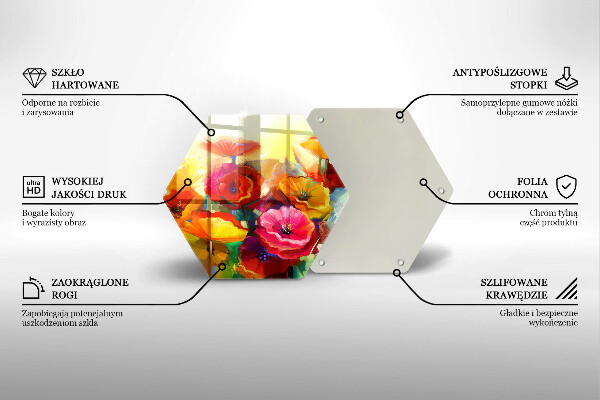 Deska szklana do kuchni Malowane kolorowe kwiaty