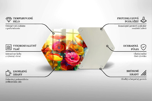 Deska szklana do kuchni Malowane kolorowe kwiaty