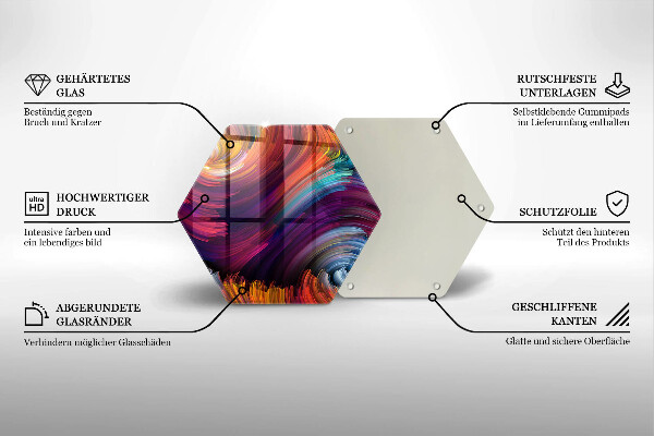 Deska szklana do kuchni Kolorowe pasemka