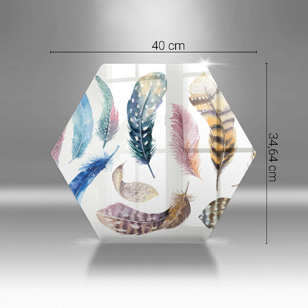 Deska szklana do kuchni Kolorowe ptasie piórka