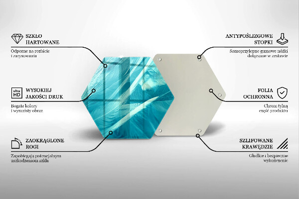 Deska szklana do kuchni Delikatne piórka