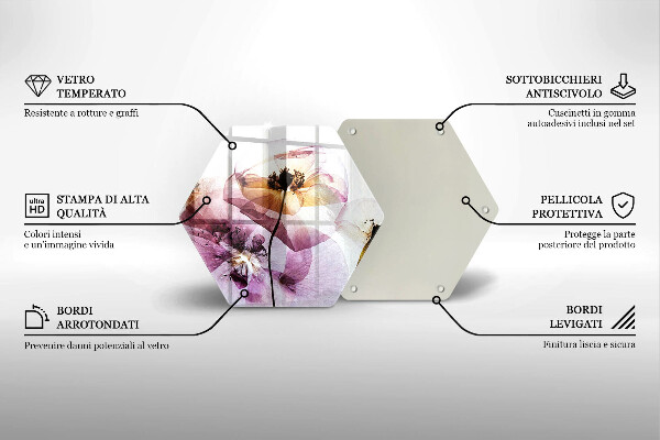Deska szklana do kuchni Delikatne kwiaty