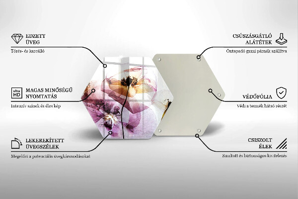 Deska szklana do kuchni Delikatne kwiaty