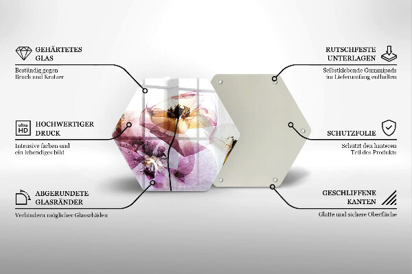 Deska szklana do kuchni Delikatne kwiaty