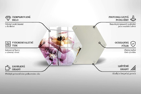 Deska szklana do kuchni Delikatne kwiaty