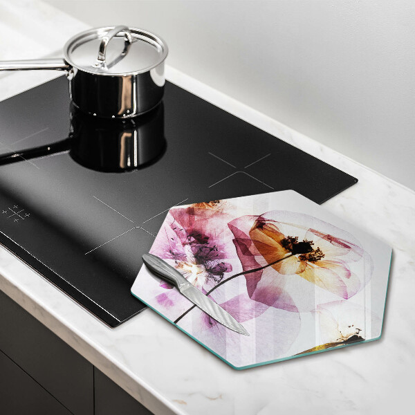 Deska szklana do kuchni Delikatne kwiaty