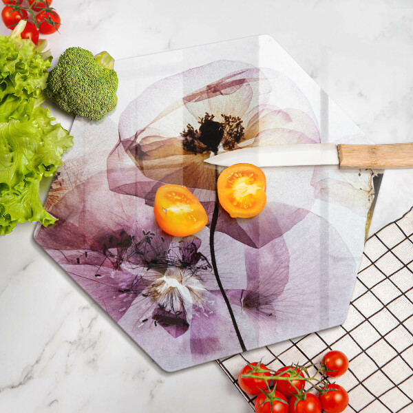 Deska szklana do kuchni Delikatne kwiaty