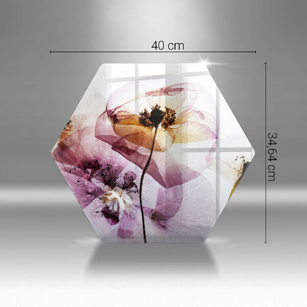 Deska szklana do kuchni Delikatne kwiaty