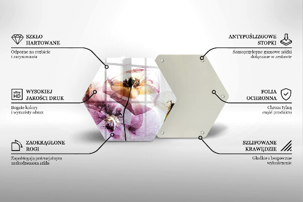 Deska szklana do kuchni Delikatne kwiaty