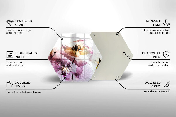 Deska szklana do kuchni Delikatne kwiaty
