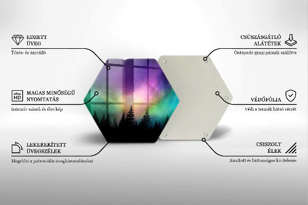Deska kuchenna Zorza polarna i las