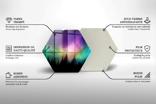 Deska kuchenna Zorza polarna i las