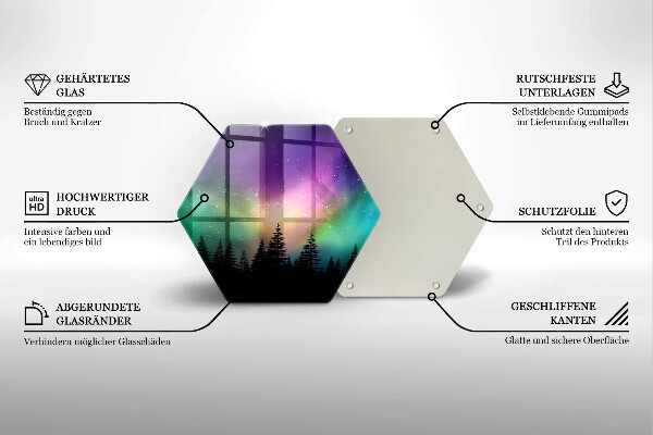 Deska kuchenna Zorza polarna i las
