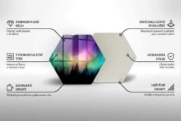 Deska kuchenna Zorza polarna i las