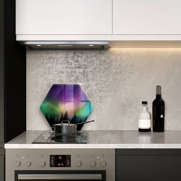 Deska kuchenna Zorza polarna i las