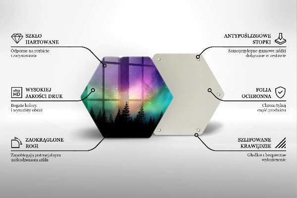 Deska kuchenna Zorza polarna i las