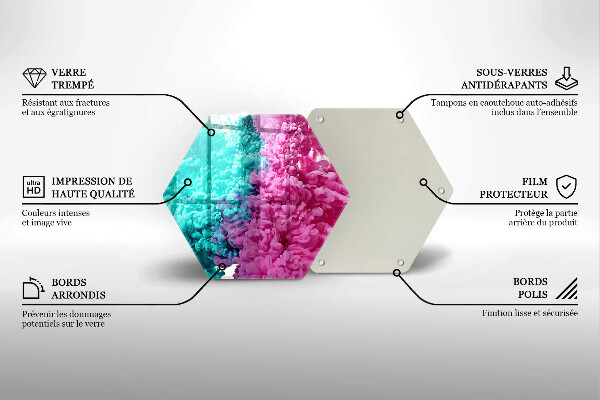 Deska kuchenna Turkusowo-różowy dym