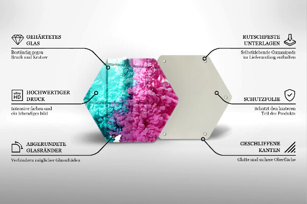Deska kuchenna Turkusowo-różowy dym
