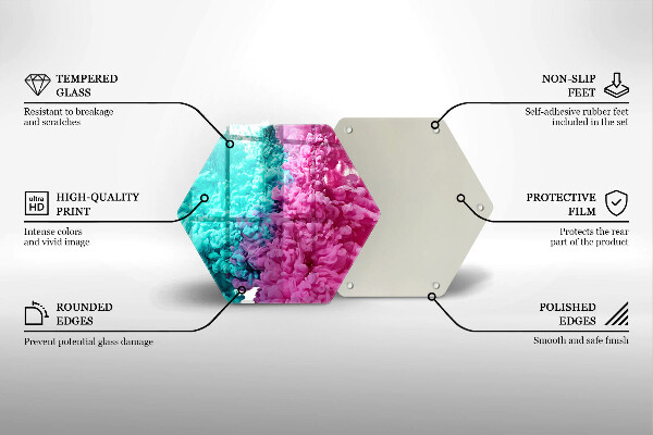 Deska kuchenna Turkusowo-różowy dym