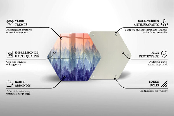 Deska kuchenna Las o zachodzie słońca