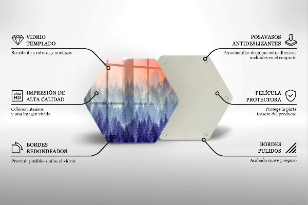 Deska kuchenna Las o zachodzie słońca