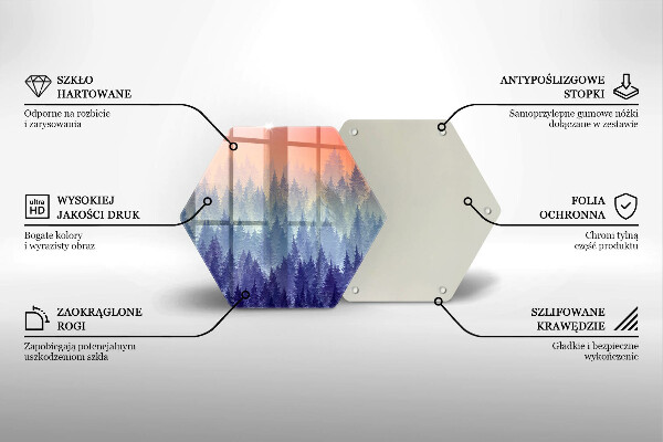 Deska kuchenna Las o zachodzie słońca