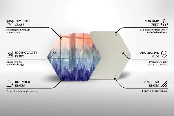 Deska kuchenna Las o zachodzie słońca