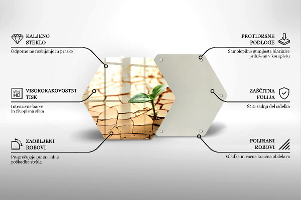 Deska szklana do kuchni Samotna roślina
