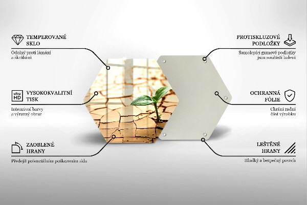 Deska szklana do kuchni Samotna roślina