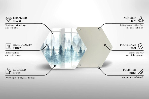 Deska kuchenna Malowany zimowy las